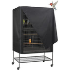 Explore Land Universal Pet Cage Cover in black front view for large bird cages