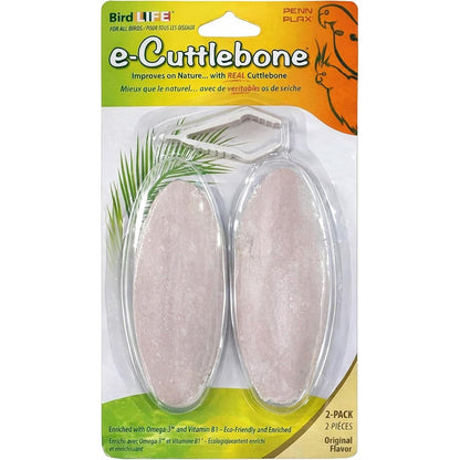 Penn-Plax Bird-Life E-Cuttlebone Original Formula For Small To Medium Birds With Cage Clip Two Count Pack