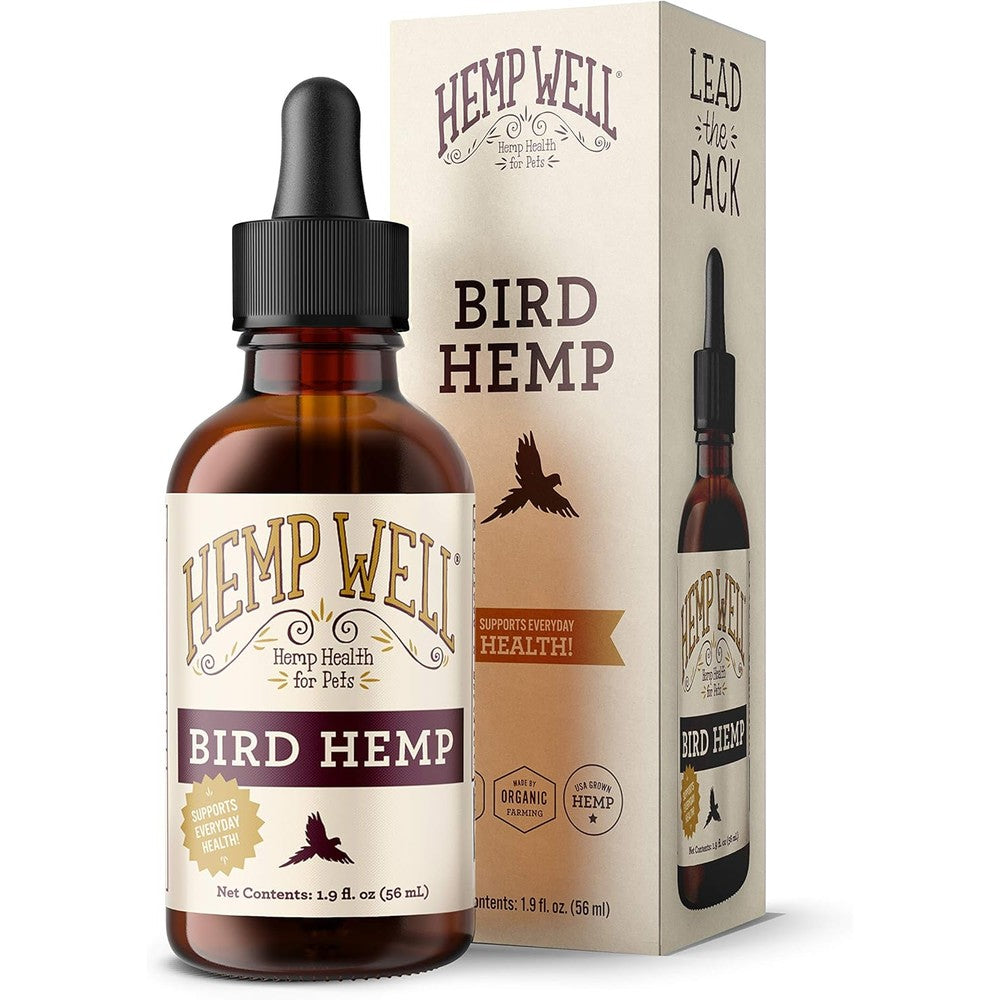 Hemp Well organic bird hemp oil 2 fluid ounce bottle front view