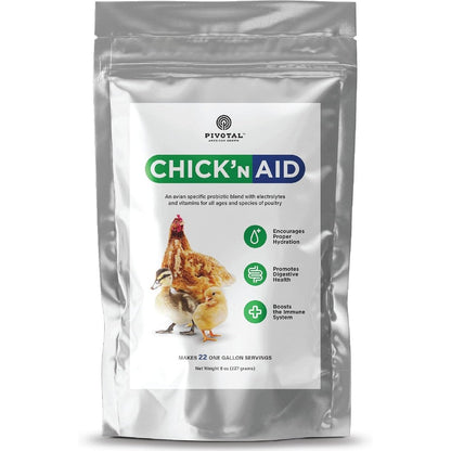 Chaffhaye Shop Pivotal Feeds Chick'n Aid Poultry Supplement With Electrolytes Probiotics And Vitamins For Chickens Ducks And Turkeys 8 Ounce