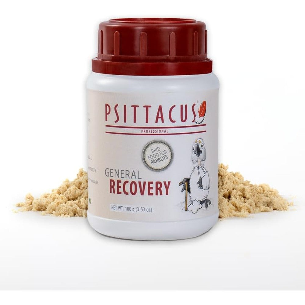 Psittacus General Recovery bird hand feeding formula bottle front view for sick parrots