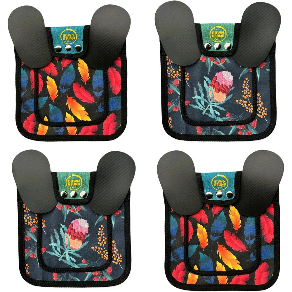 Down Under Outdoors Pack of 4 Premium Chicken Saddles with Adjustable Straps for Medium and Large Hens Poultry Saver Apron Feathers and Flora