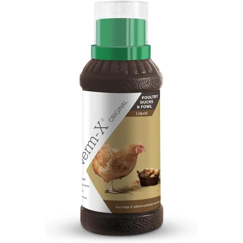 Verm-X liquid poultry supplement 250 milliliters front view package