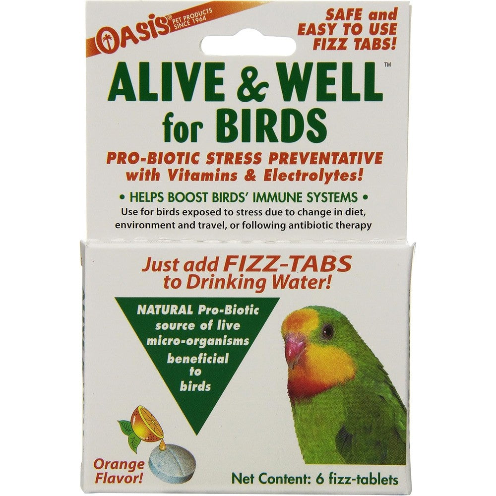 Oasis Alive and Well Bird Probiotic Tablets front view 6 count