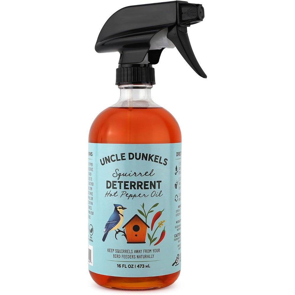 Uncle Dunkels Spicy Hot Pepper Squirrel Deterrent front view bottle