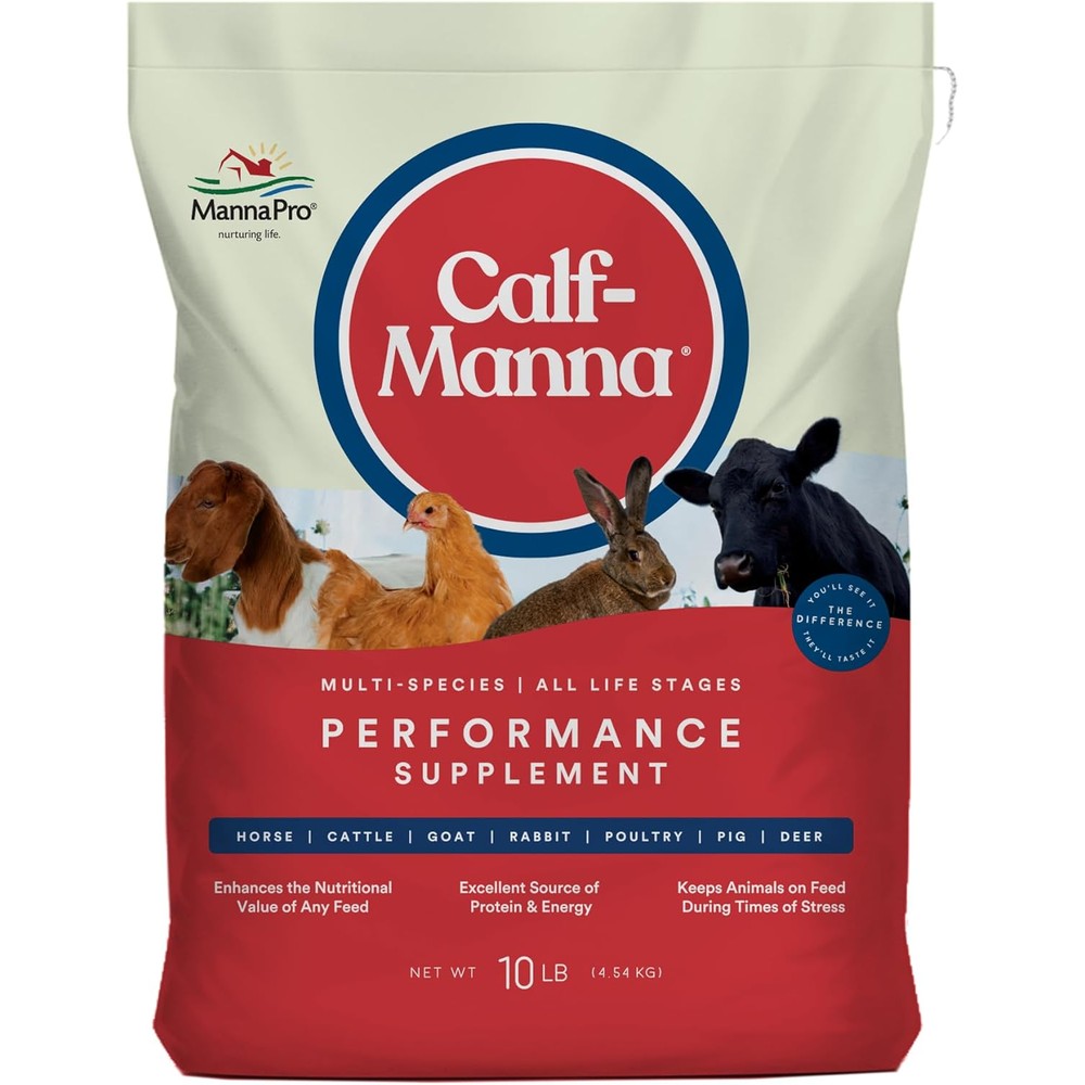 Manna Pro Calf Manna Ultimate Multi Species Performance Supplement High Protein Animal Feed Additive For Growth And Weight Gain Ten Pound Bag