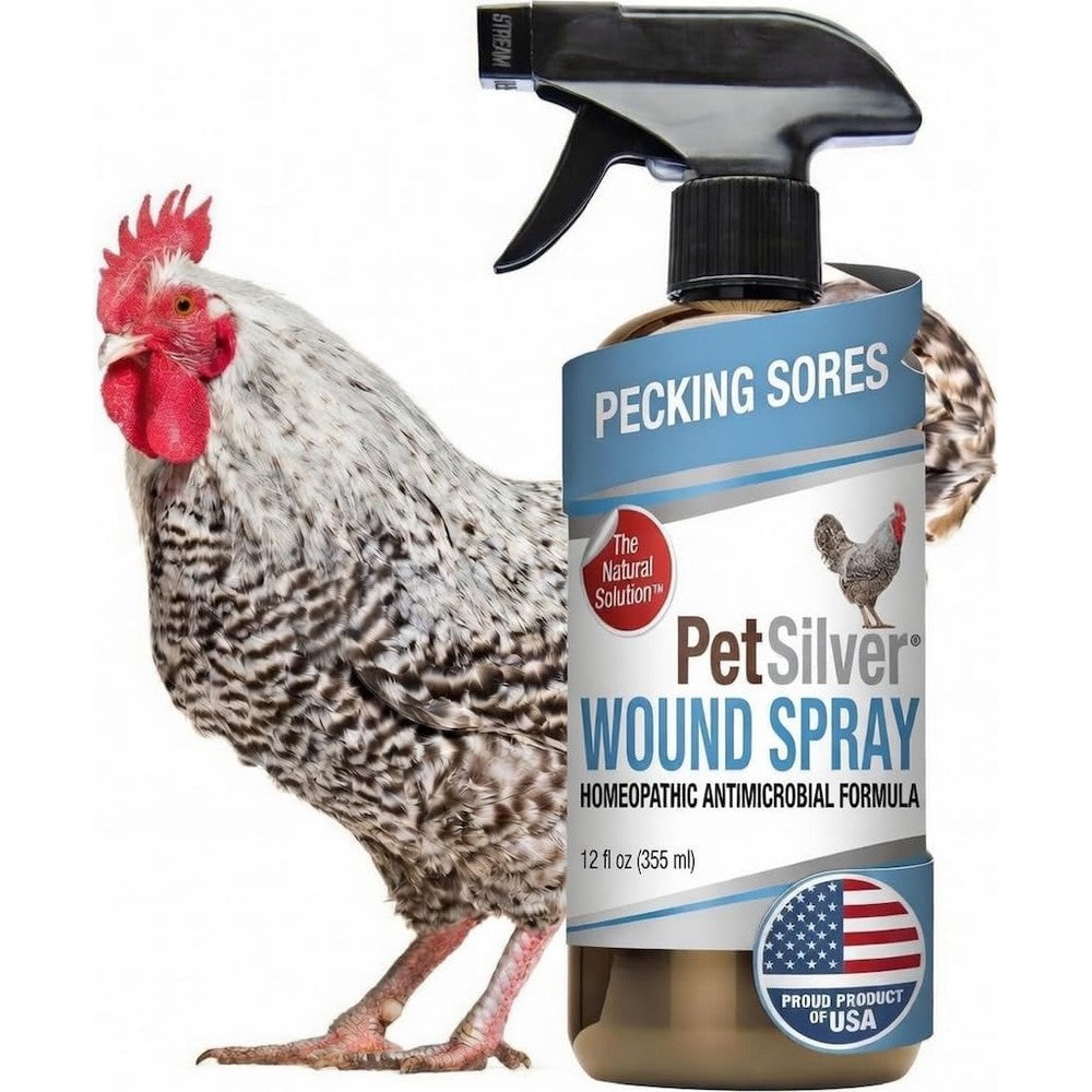 PetSilver chicken wound spray front view bottle packaging