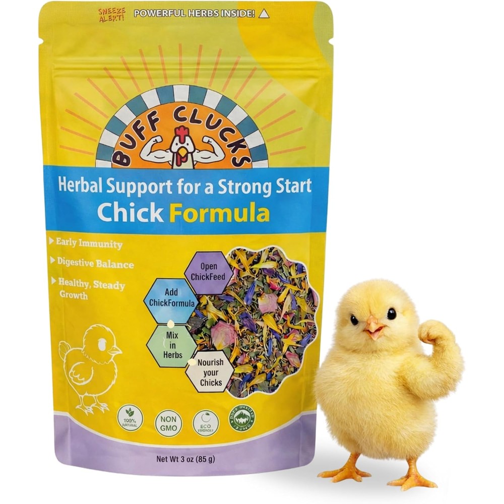 Buff Clucks Chick Formula Herbal Supplement front view packaging