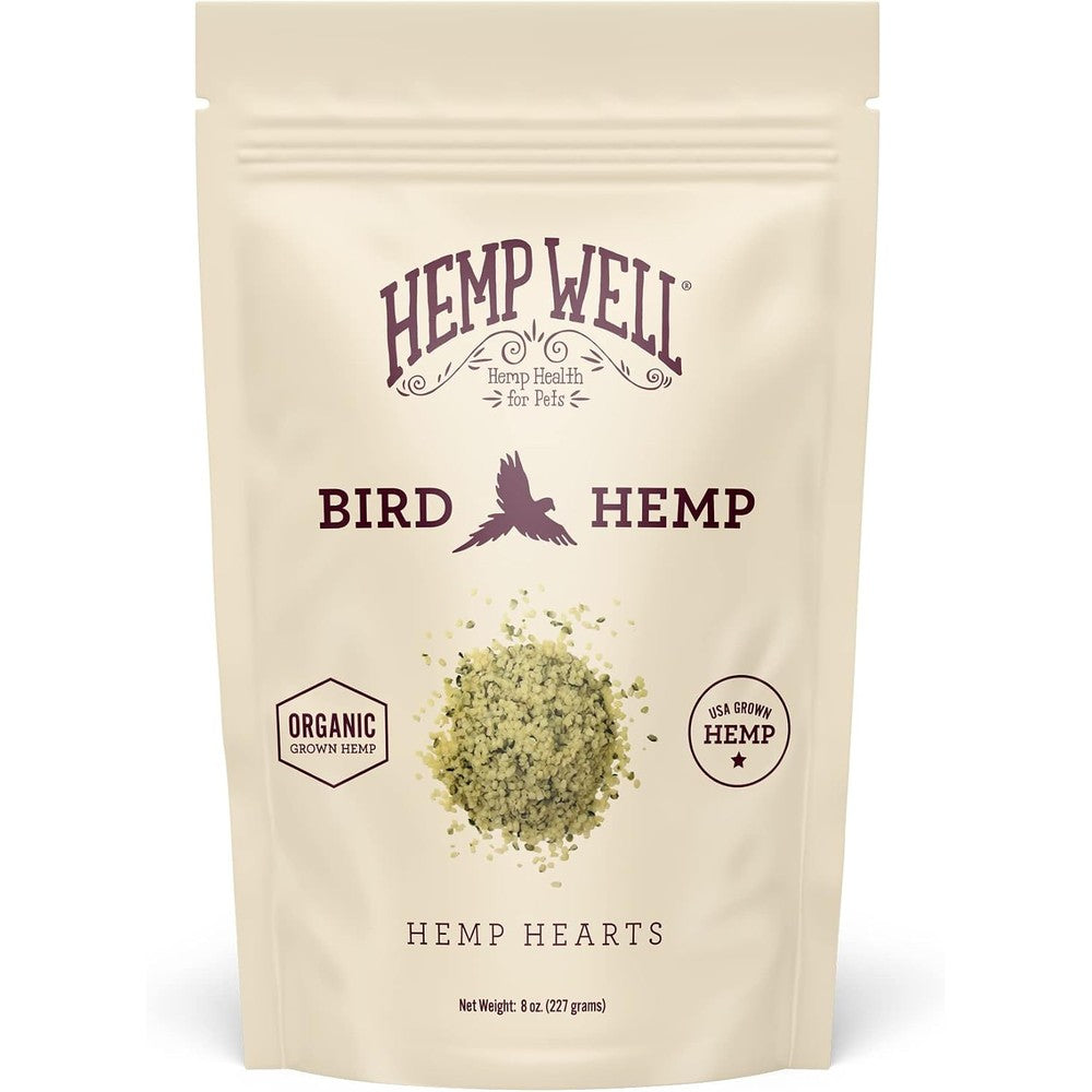 Hemp Well Organic Hemp Hearts For Birds Reduces Feather Plucking And Promotes Relaxation Eight Ounces