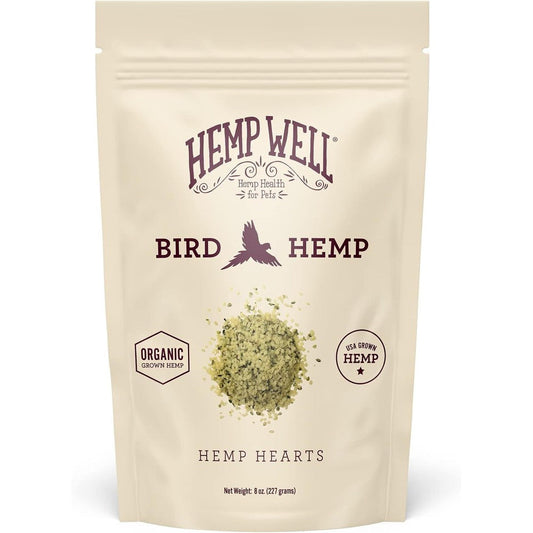 Hemp Well Organic Hemp Hearts For Birds Reduces Feather Plucking And Promotes Relaxation Eight Ounces
