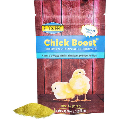 Equerry's Flock PRO Chick Boost Probiotic Water Soluble Powder Supplement With Vitamins Minerals And Electrolytes For Poultry And Baby Chicks 3 Ounce