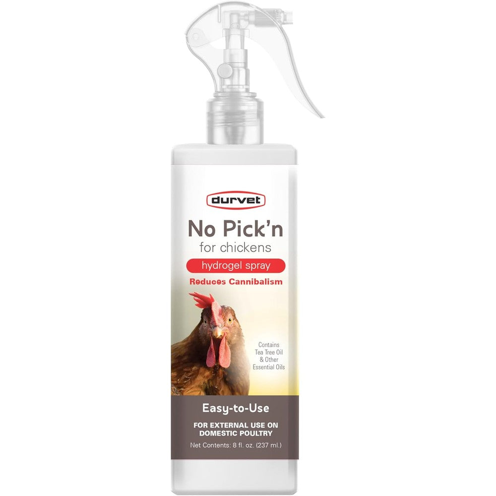Durvet No Pick'N anti pecking hydrogel spray bottle front view for poultry