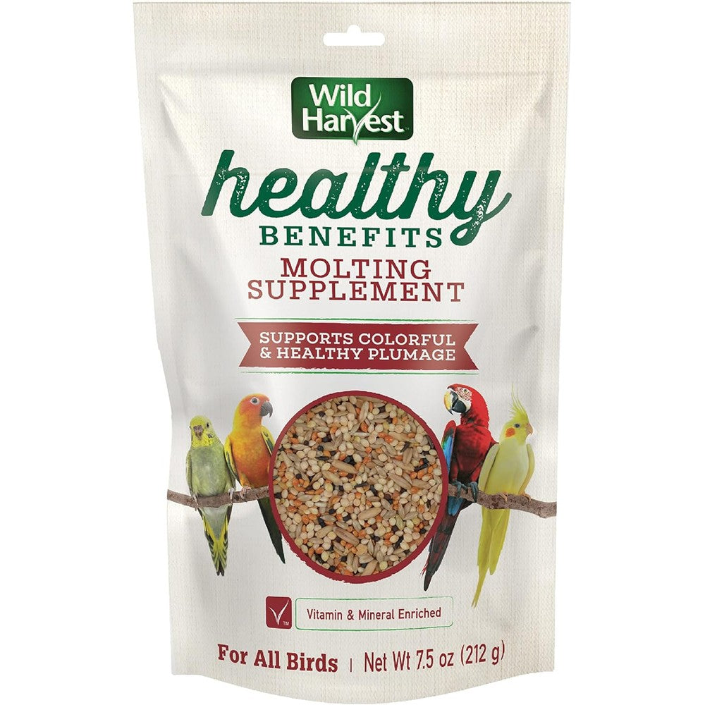 Wild Harvest Healthy Benefits Molting Supplement For All Birds Enriched Nutritional Formula 7.5 Ounces