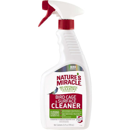 Nature's Miracle Bird Cage And Surface Cleaner Unscented Bioenzymatic Odor Eliminator Spray For Small Animals 24 Fluid Ounce