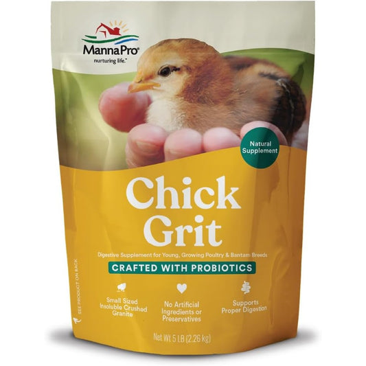 Manna Pro Chick Grit Digestive Supplement With Probiotics For Young Growing Poultry And Bantam Breeds 5 Pounds