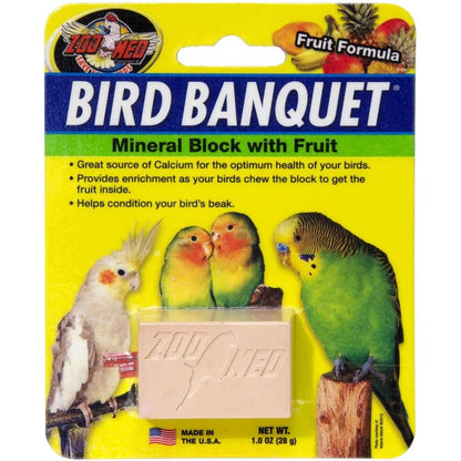 Zoo Med Bird Banquet Fruit Formula Mineral Block and Beak Conditioner for Small Birds, One Ounce
