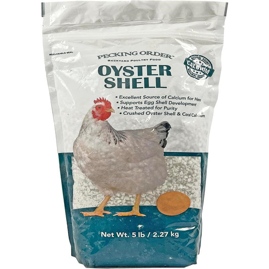 Pecking Order Oyster Shell Calcium Supplement To Support Laying Hens And Strong Eggshell Development 5 Pounds