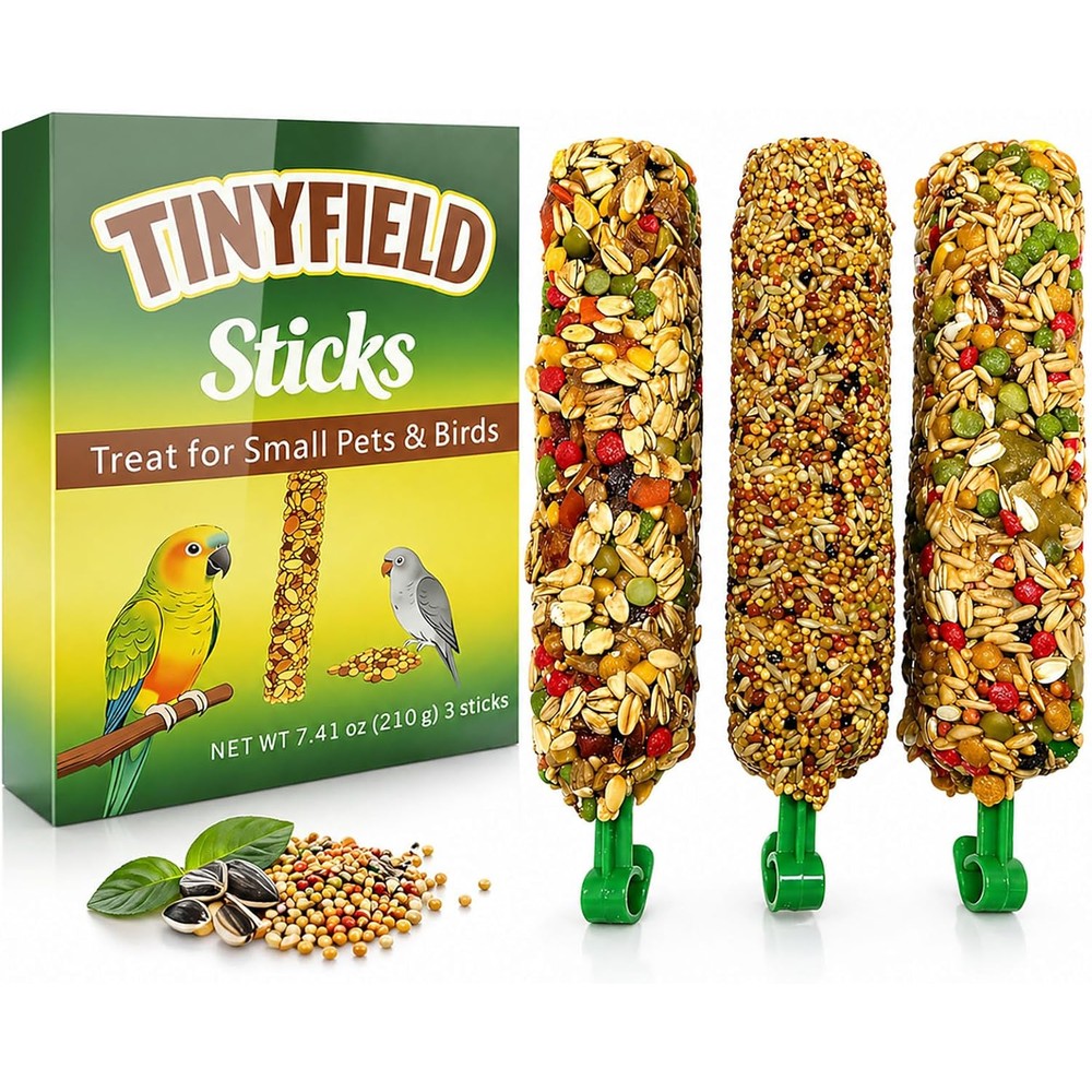 Tinyfield bird treats sticks front view packaging