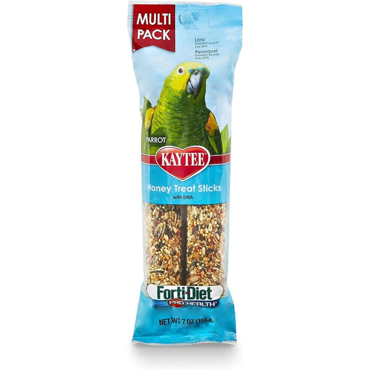 Kaytee Forti-Diet Pro Health Honey Flavor Parrot Treat Sticks 7 Ounce Value Pack For Pet Birds