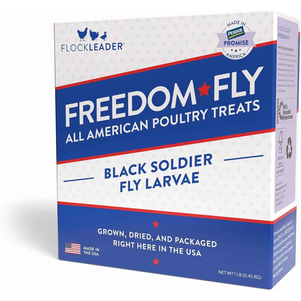 Flockleader Freedom Fly All American Dried Black Soldier Fly Larvae Poultry Treats 1 Pound