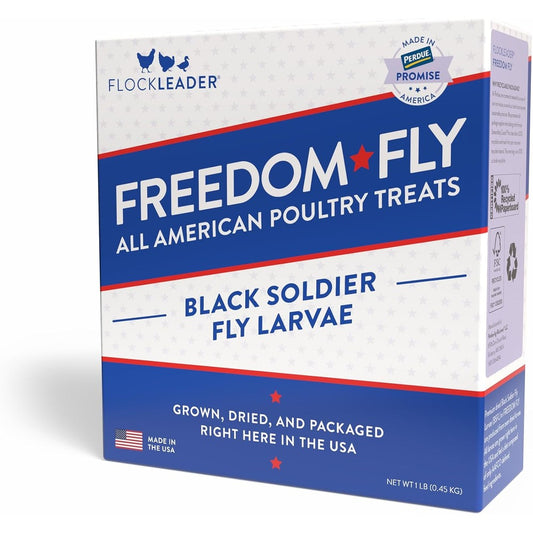 Flockleader Freedom Fly All American Dried Black Soldier Fly Larvae Poultry Treats 1 Pound