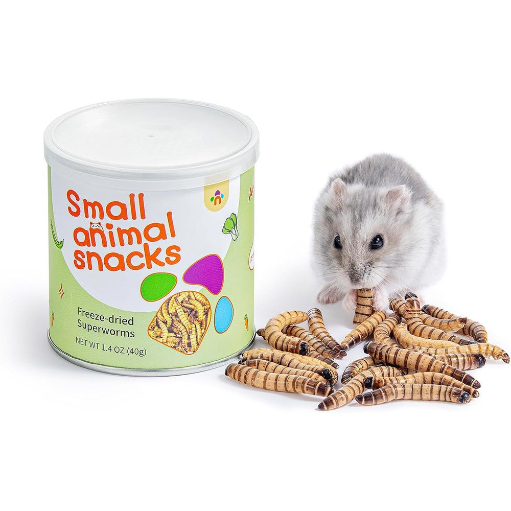 Niteangel Freeze Dried Worms small animal treats front view canister