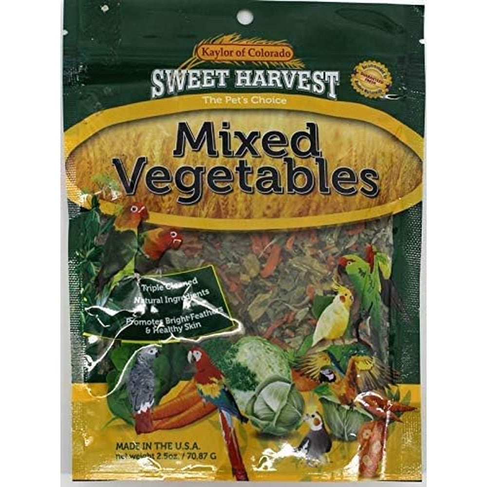 Sweet Harvest Mixed Vegetables Treat For Birds Real Dehydrated Vegetables For Cockatiels Parakeets Parrots Macaws And Conures 2.5 Ounce Bag