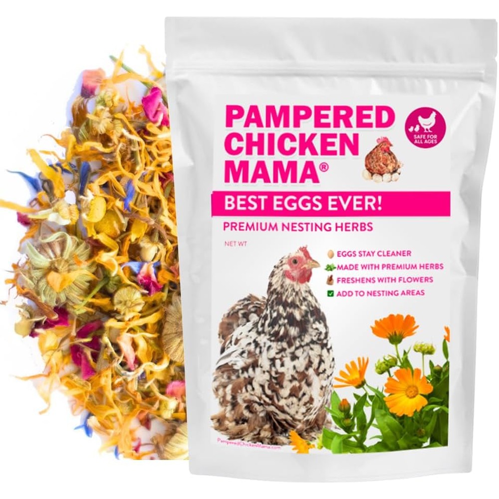 Pampered Chicken Mama Premium Nesting Herbs For Chickens Made With Flowers And Botanicals 20 Ounces