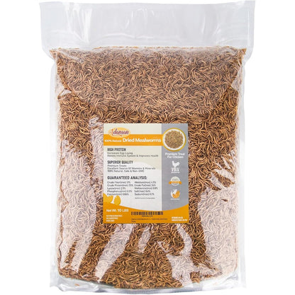 Adaman Dried Mealworms 10 Pounds 100 Percent Natural Non GMO High Protein Bulk Food For Chickens Ducks Birds And Reptiles