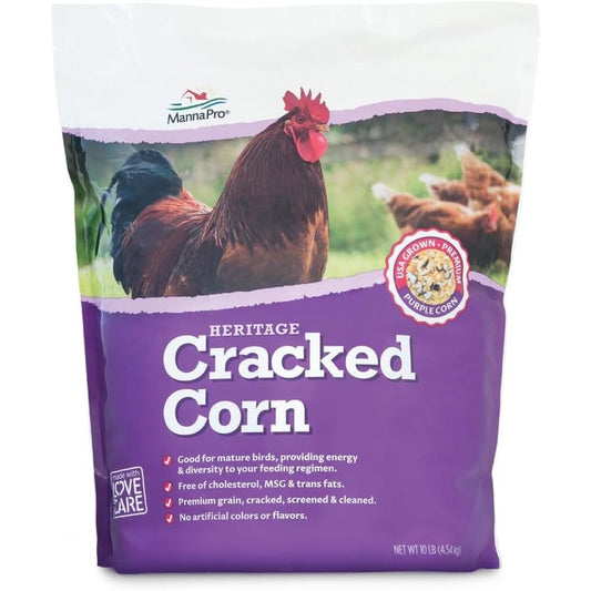 Manna Pro Heritage Cracked Corn With Purple Corn Blend Natural Chicken And Duck Scratch Feed 10 Pounds