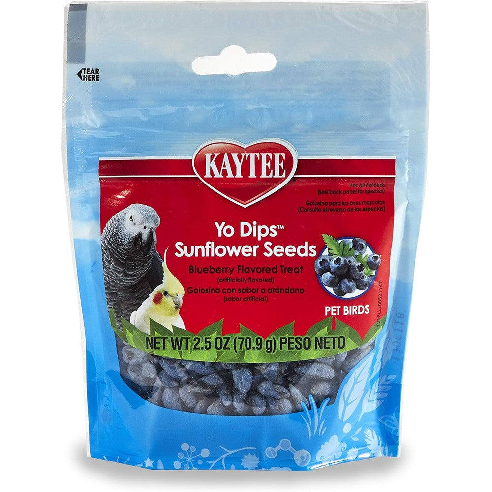 Kaytee Yo Dips Blueberry Flavored Yogurt Dipped Sunflower Seeds Treat For Pet Birds 2.5 Ounce