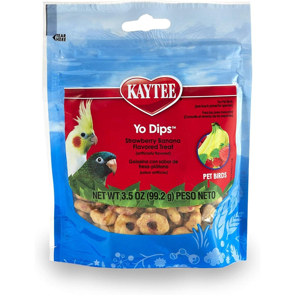 Kaytee Yo Dips Strawberry And Banana Flavor Yogurt Dipped Treat For Pet Birds 3.5 Ounce Bag