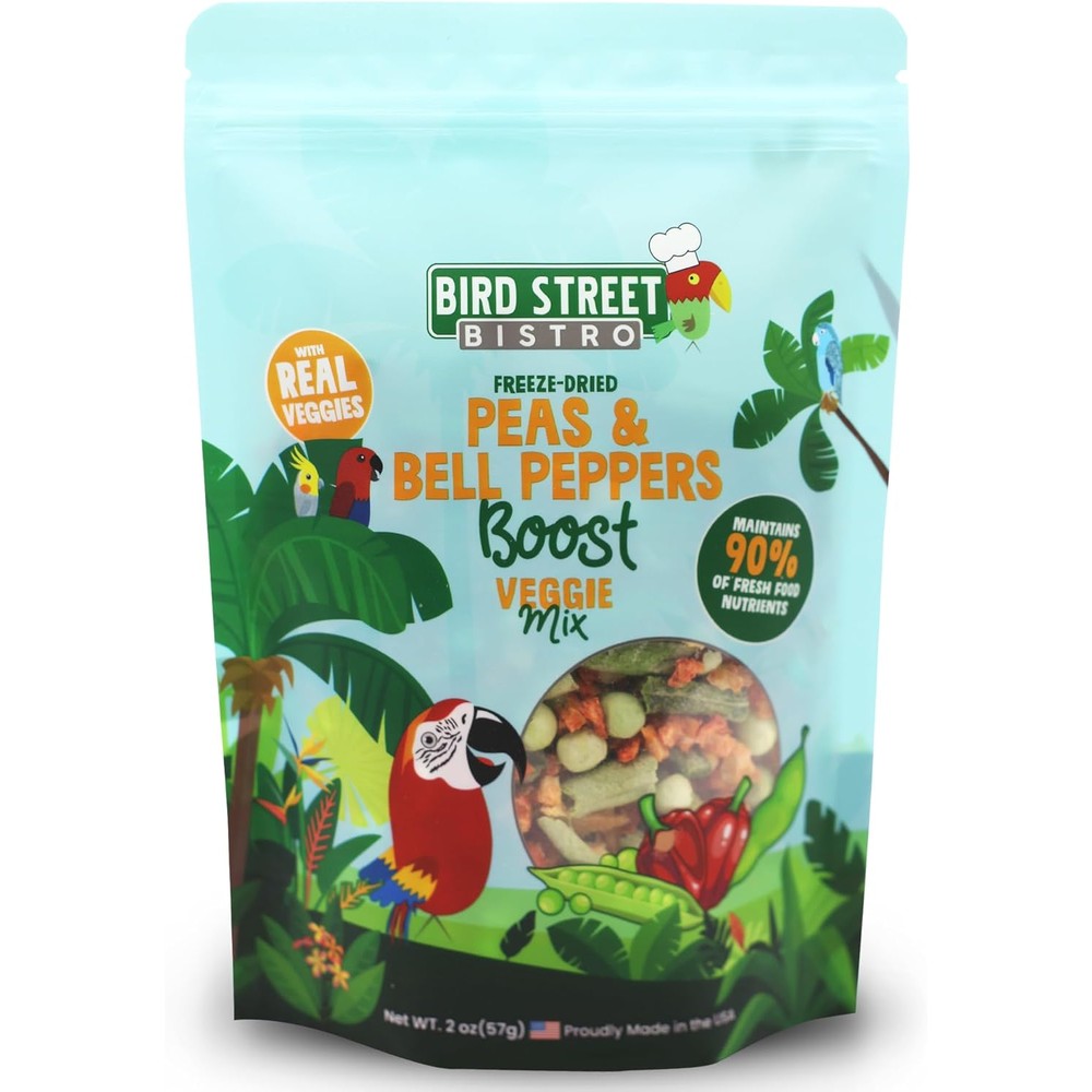 Bird Street Bistro Peas And Bell Peppers Boost 2 Ounce bag front view