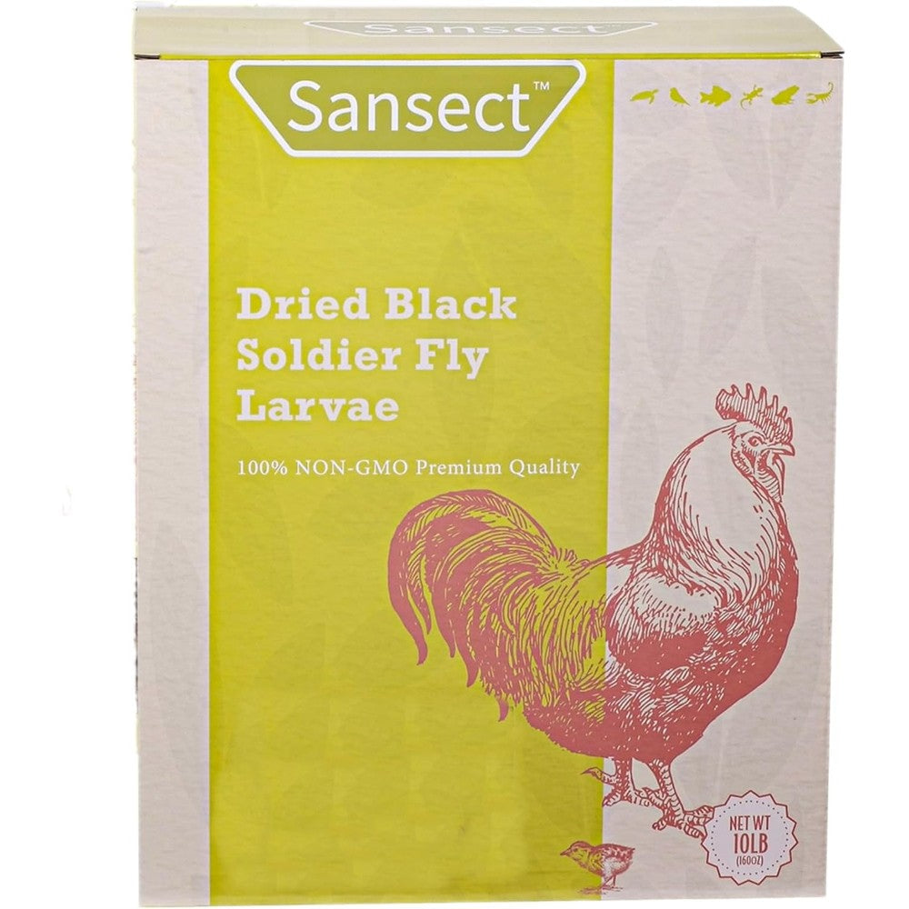 Sansect dried black soldier fly larvae front view packaging