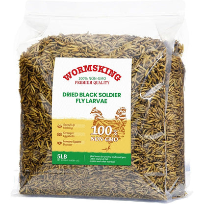 Wormsking 5 Pound Dried Black Soldier Fly Larvae High Calcium Protein Poultry Treat For Chickens Ducks And Reptiles