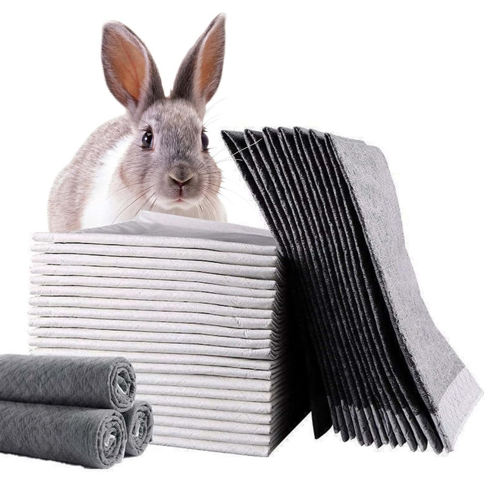 Tfwadmx Rabbit Pee Pads 18 Inches By 24 Inches 100 Count Guinea Pig Super Absorbent Cage Liners Bunny Disposable Training Mats With Charcoal