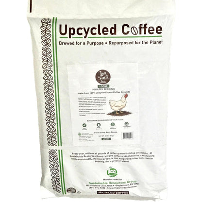 JavaEarth Loose Upcycled Coffee Grounds Poultry Bedding For Chickens And Brooders Natural Odor Control And Absorbent Litter 20 Pounds