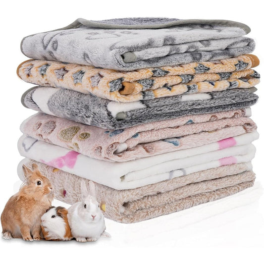 Hobbtree 6 Pack Guinea Pig Cage Liner Washable Fleece Pet Bedding Mats For Small Animals Hamster Rabbit Chinchilla Hedgehog 26x14 Inch Dark Color