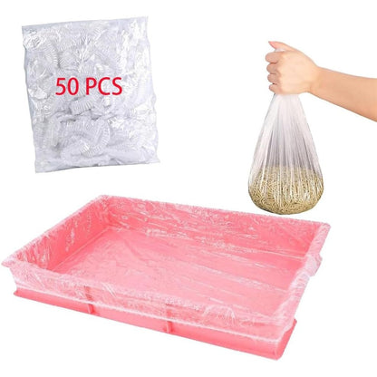 Cdfzjc 50 Pieces Disposable Rabbit Cage Liner Plastic Toilet Film Leak Proof For Small Animals Bunny Guinea Pig Bird Cage Tray Covers Small