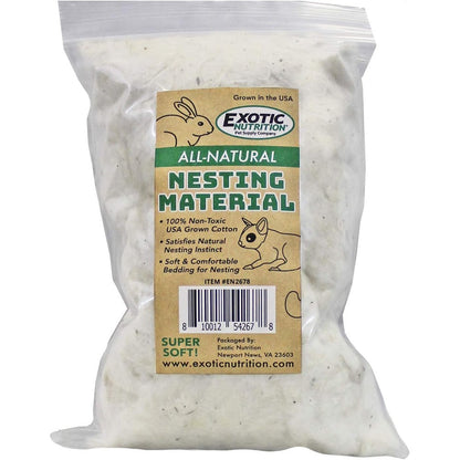 Exotic Nutrition All Natural Nesting Material 100 Percent Cotton Eco Friendly Animal Bedding For Small Pets 4 Ounce