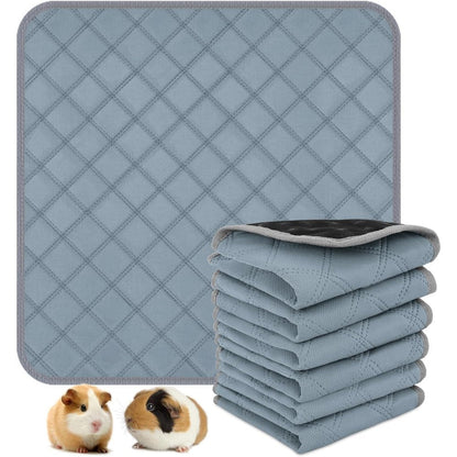 Hobbtree 6 Pack Washable Guinea Pig Cage Liners Waterproof Pee Pads For Small Animals Reusable Absorbent Mats 12 Inch By 12 Inch