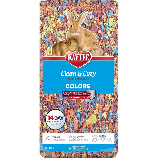 Kaytee Clean And Cozy Colors Small Animal Bedding With Extreme Odor Control Kaleidoscope 24.6 Liters