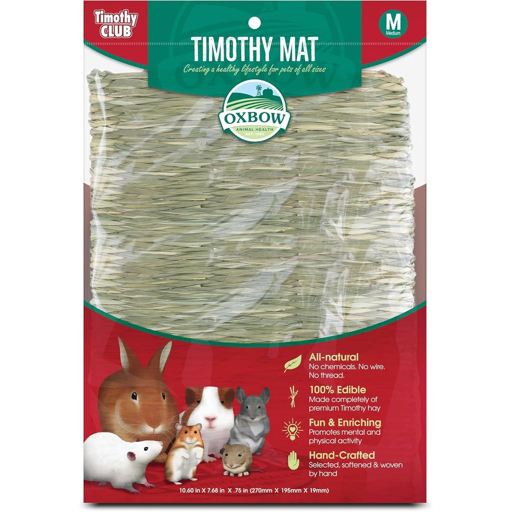 Oxbow Timothy Club Hay Mat For Small Pets Medium Hand Woven Natural Fiber Cage Enrichment For Rabbits Guinea Pigs Chinchillas And Rats