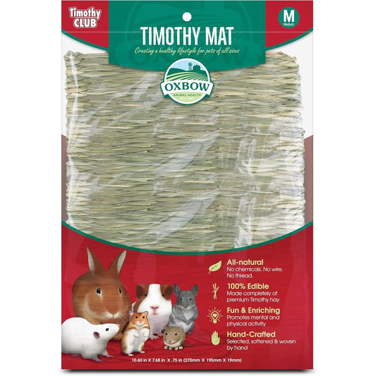 Oxbow Timothy Club Hay Mat For Small Pets Medium Hand Woven Natural Fiber Cage Enrichment For Rabbits Guinea Pigs Chinchillas And Rats