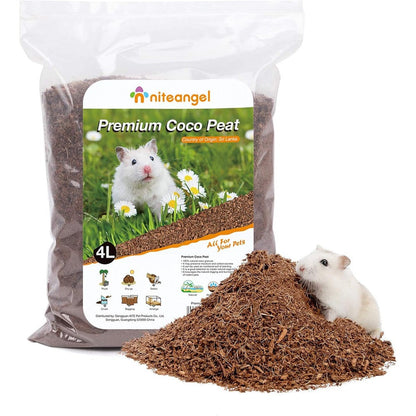 Niteangel Natural Coco And Cork Hamster Bedding Pet Litter For Dwarf Syrian Hamsters Gerbils Mice And Degus 4 Liter Bag