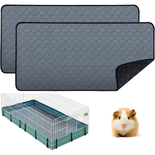 Pequano Washable Guinea Pig Cage Liners Waterproof Reusable Pee Pads For Small Animals 24 Inch By 47 Inch Pack Of 2