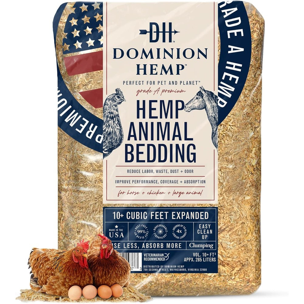 Dominion Hemp Premium Hemp Bedding For Chicken Coops And Small Animals 285 Liters 10 Cubic Feet USA Imported Animal Nesting Material
