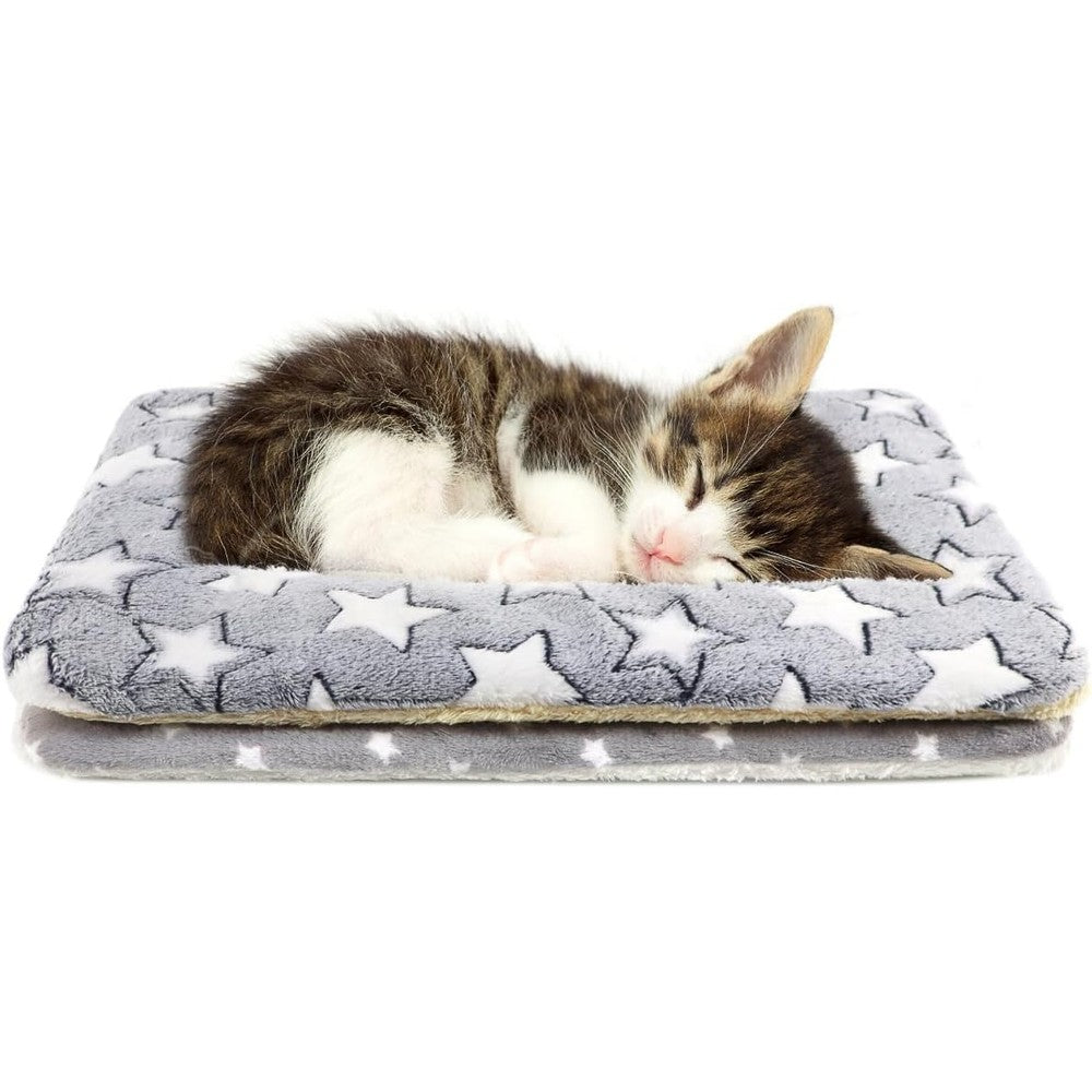 Tierecare 2 Pack Cat Blanket For Indoor Cats Ultra Soft Fleece Pet Mat For Anxiety Relief And Warm Winter Sleeping Flannel Kitten Bedding 18.5 X 13...