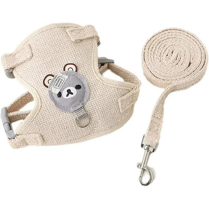 House Of Pets undershirt style beige cat harness front view