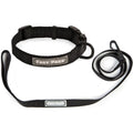 Tsa Fast Pass metal-free collar and leash set front view in black nylon.